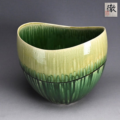 Huge Copper Glaze Tsubo ー鈴木 徹 “緑釉 花器”