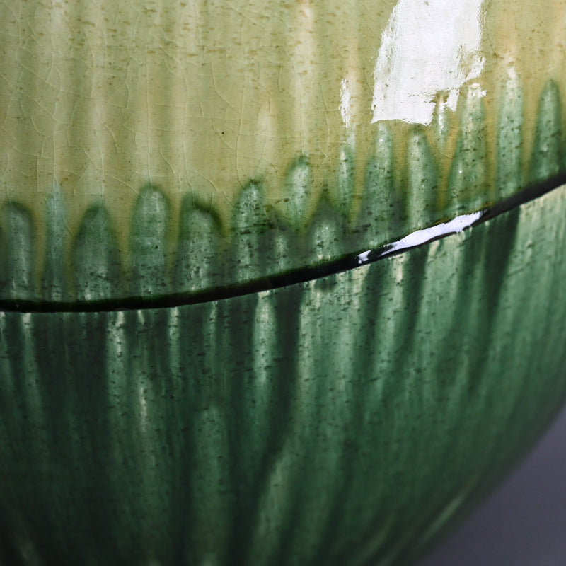 Huge Copper Glaze Tsubo ー鈴木 徹 “緑釉 花器”