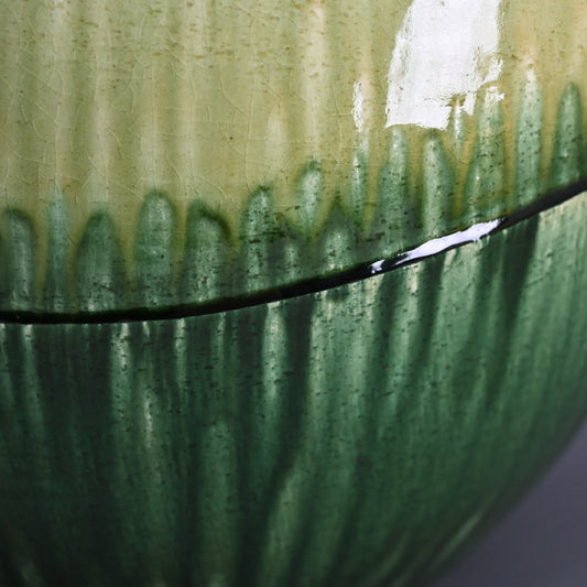 Huge Copper Glaze Tsubo ー鈴木 徹 “緑釉 花器”