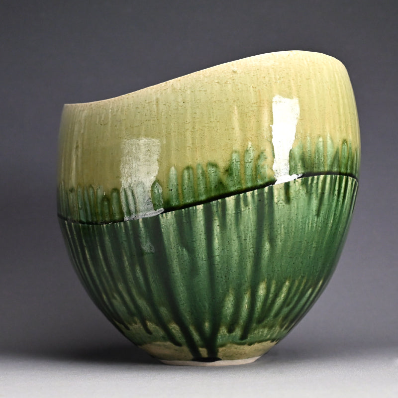 Huge Copper Glaze Tsubo ー鈴木 徹 “緑釉 花器”