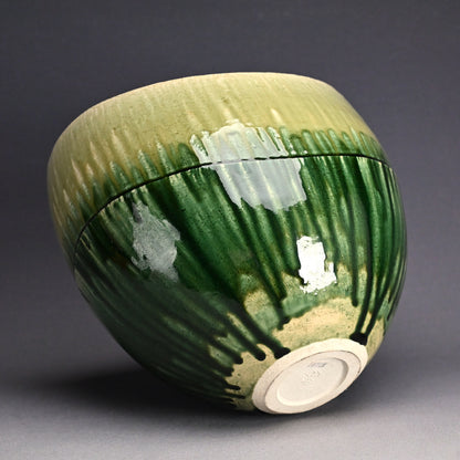 Huge Copper Glaze Tsubo ー鈴木 徹 “緑釉 花器”