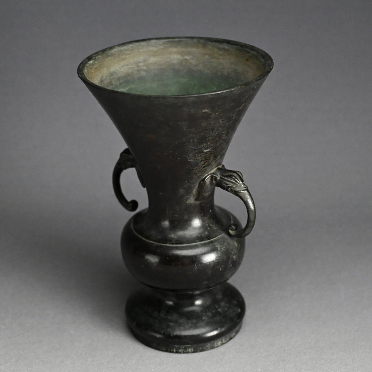 Zen Buddhist Temole Bronze Offering Vase, 1715