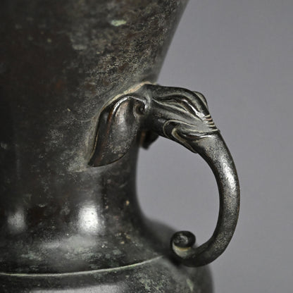 Zen Buddhist Temole Bronze Offering Vase, 1715