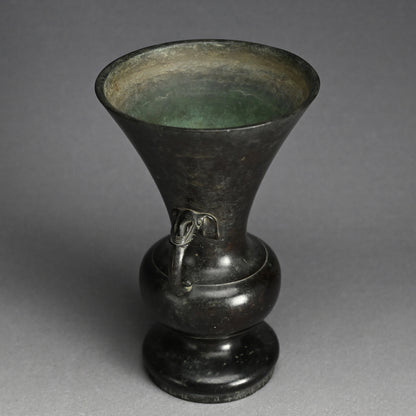 Zen Buddhist Temole Bronze Offering Vase, 1715