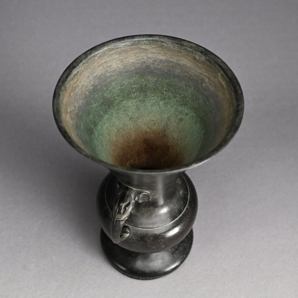 Zen Buddhist Temole Bronze Offering Vase, 1715