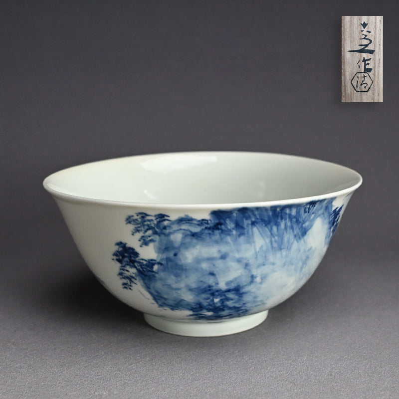 Porcelain Bowl by Shunkyo & Rokubei V ー山本 春挙, 五代 清水 六兵衛 “蓬莱山 菓子鉢”