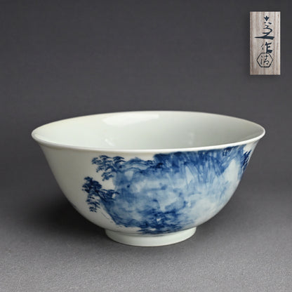 Porcelain Bowl by Shunkyo & Rokubei V ー山本 春挙, 五代 清水 六兵衛 “蓬莱山 菓子鉢”