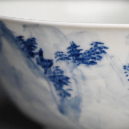 Porcelain Bowl by Shunkyo & Rokubei V ー山本 春挙, 五代 清水 六兵衛 “蓬莱山 菓子鉢”