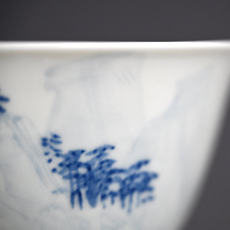 Porcelain Bowl by Shunkyo & Rokubei V ー山本 春挙, 五代 清水 六兵衛 “蓬莱山 菓子鉢”