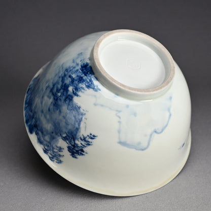 Porcelain Bowl by Shunkyo & Rokubei V ー山本 春挙, 五代 清水 六兵衛 “蓬莱山 菓子鉢”