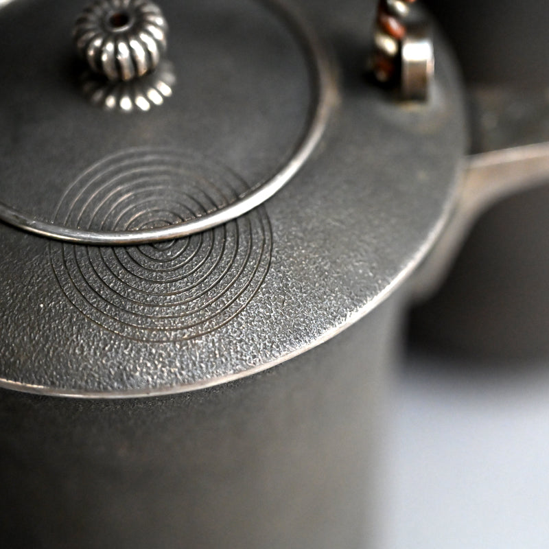 Pair Antique Silver Choshi Sake Servers ー柿畠 甚次郎 “銀梨地 銚子”