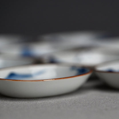 Imperial Artist Set 10 Porcelain Sushi plates ー三代 清風 与平 “青華 小皿”