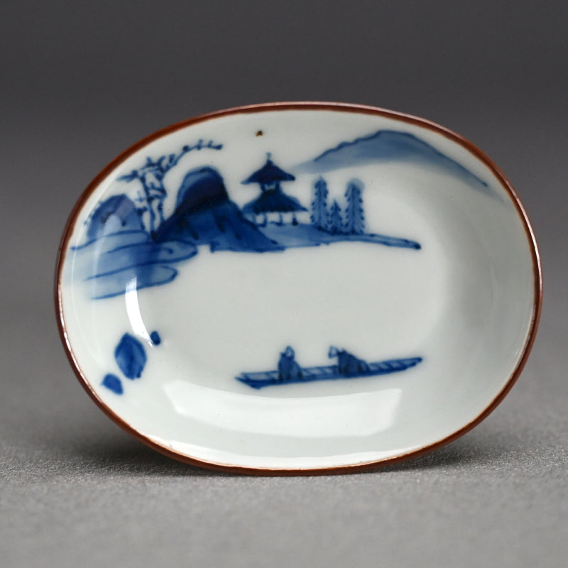 Imperial Artist Set 10 Porcelain Sushi plates ー三代 清風 与平 “青華 小皿”
