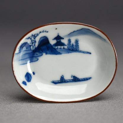 Imperial Artist Set 10 Porcelain Sushi plates ー三代 清風 与平 “青華 小皿”