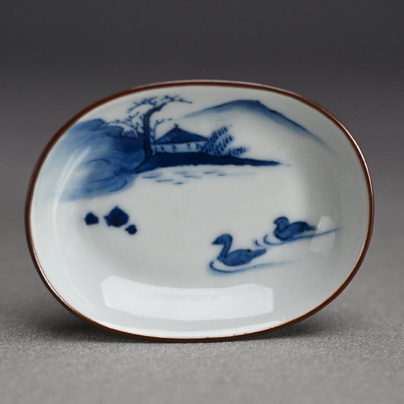 Imperial Artist Set 10 Porcelain Sushi plates ー三代 清風 与平 “青華 小皿”