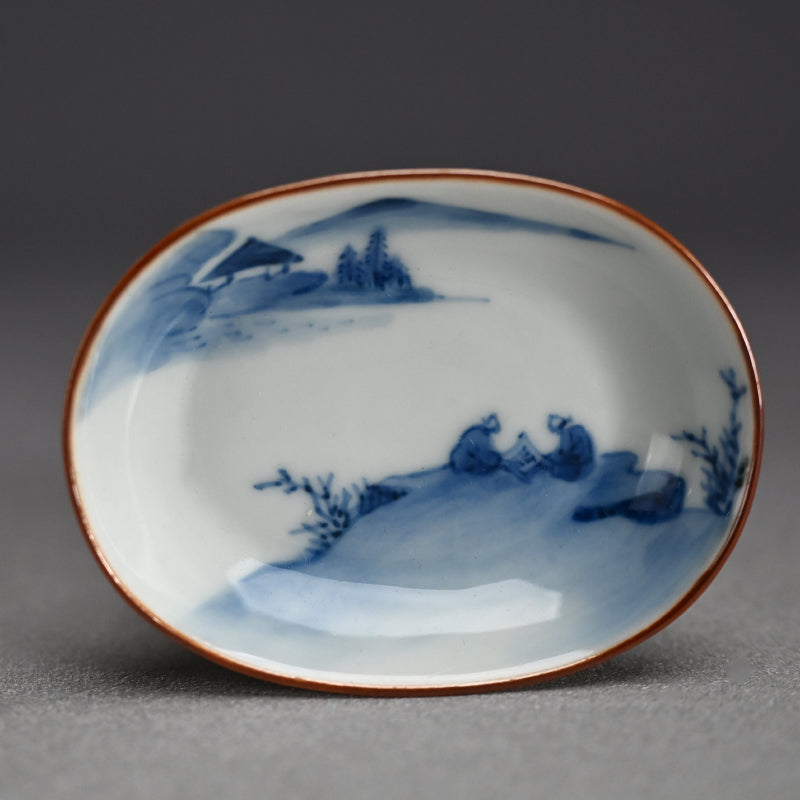 Imperial Artist Set 10 Porcelain Sushi plates ー三代 清風 与平 “青華 小皿”