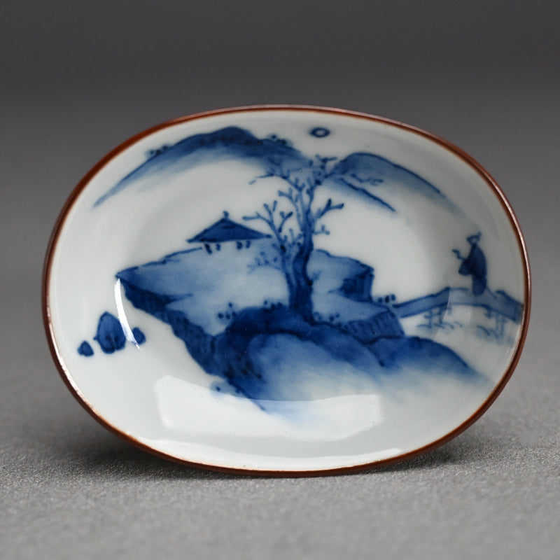 Imperial Artist Set 10 Porcelain Sushi plates ー三代 清風 与平 “青華 小皿”