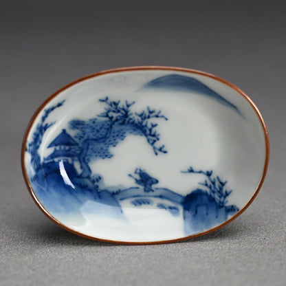 Imperial Artist Set 10 Porcelain Sushi plates ー三代 清風 与平 “青華 小皿”