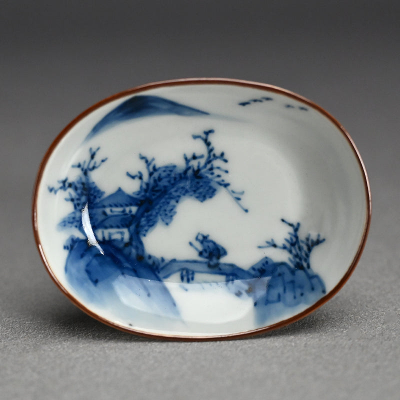 Imperial Artist Set 10 Porcelain Sushi plates ー三代 清風 与平 “青華 小皿”