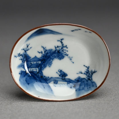 Imperial Artist Set 10 Porcelain Sushi plates ー三代 清風 与平 “青華 小皿”