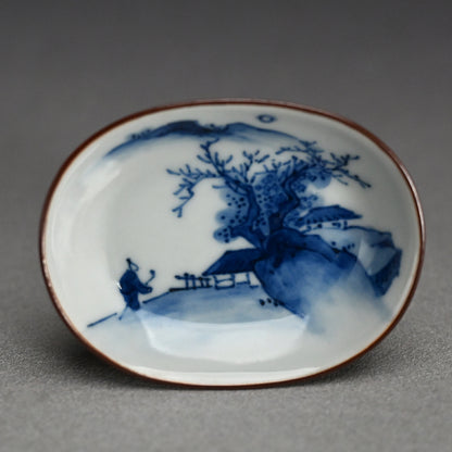 Imperial Artist Set 10 Porcelain Sushi plates ー三代 清風 与平 “青華 小皿”