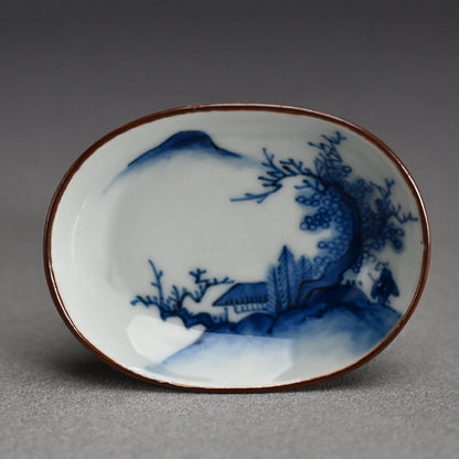Imperial Artist Set 10 Porcelain Sushi plates ー三代 清風 与平 “青華 小皿”