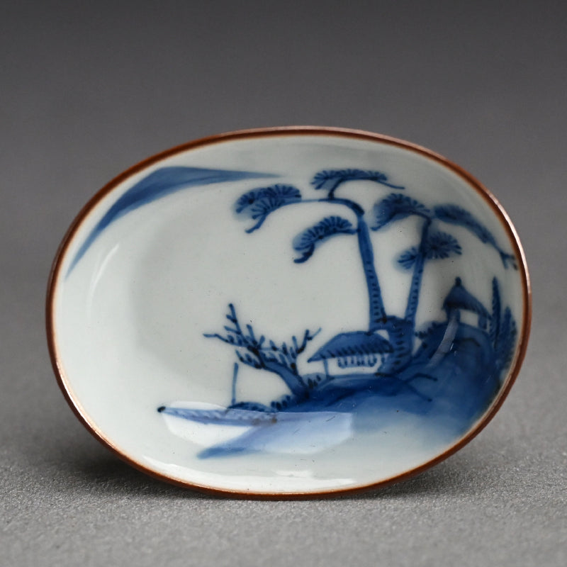 Imperial Artist Set 10 Porcelain Sushi plates ー三代 清風 与平 “青華 小皿”