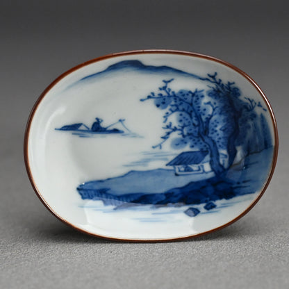 Imperial Artist Set 10 Porcelain Sushi plates ー三代 清風 与平 “青華 小皿”