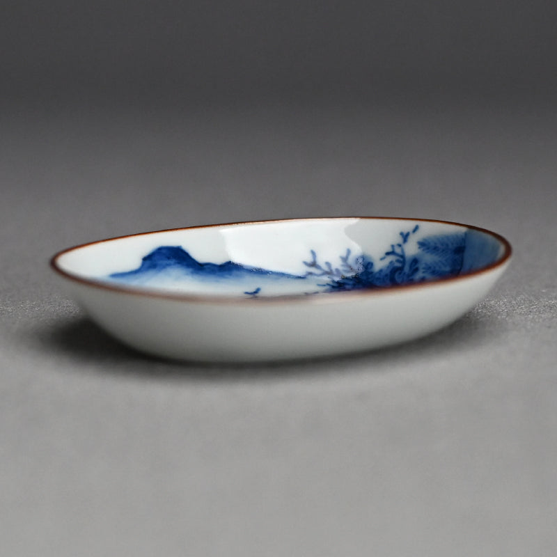 Imperial Artist Set 10 Porcelain Sushi plates ー三代 清風 与平 “青華 小皿”