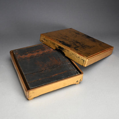 Antique Japanese Gilded Book Box with Edo p. Prayer Book