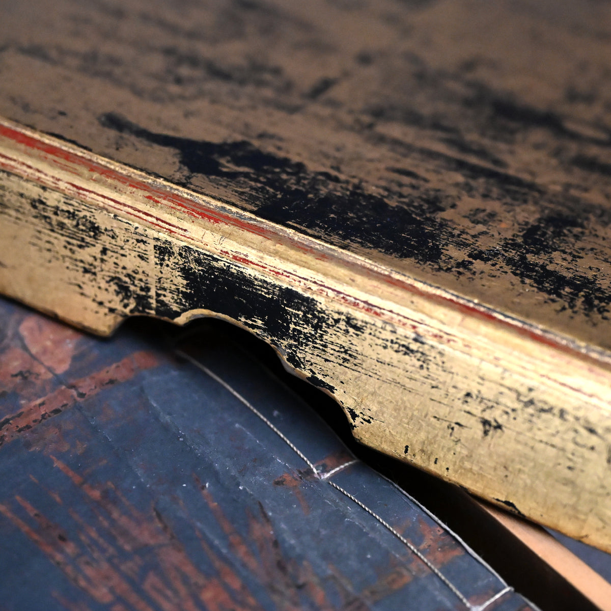 Antique Japanese Gilded Book Box with Edo p. Prayer Book