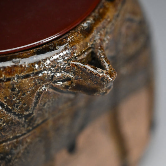 Antique Japanese Tamba Mizusashi for Maccha Tea Ceremony