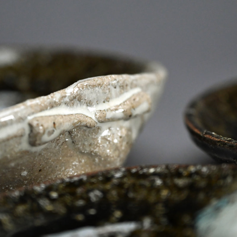Chossen Karatsu Clam Shaped Dish Set ー古賀 賢治 “朝鮮唐津蛤向付”