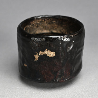 Spectacular Edo p. Oribe Guro Chawan Tea Bowl