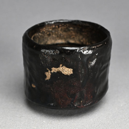Spectacular Edo p. Oribe Guro Chawan Tea Bowl