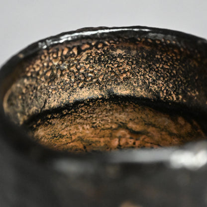 Spectacular Edo p. Oribe Guro Chawan Tea Bowl