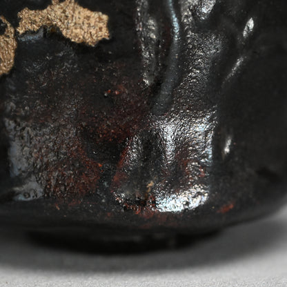 Spectacular Edo p. Oribe Guro Chawan Tea Bowl