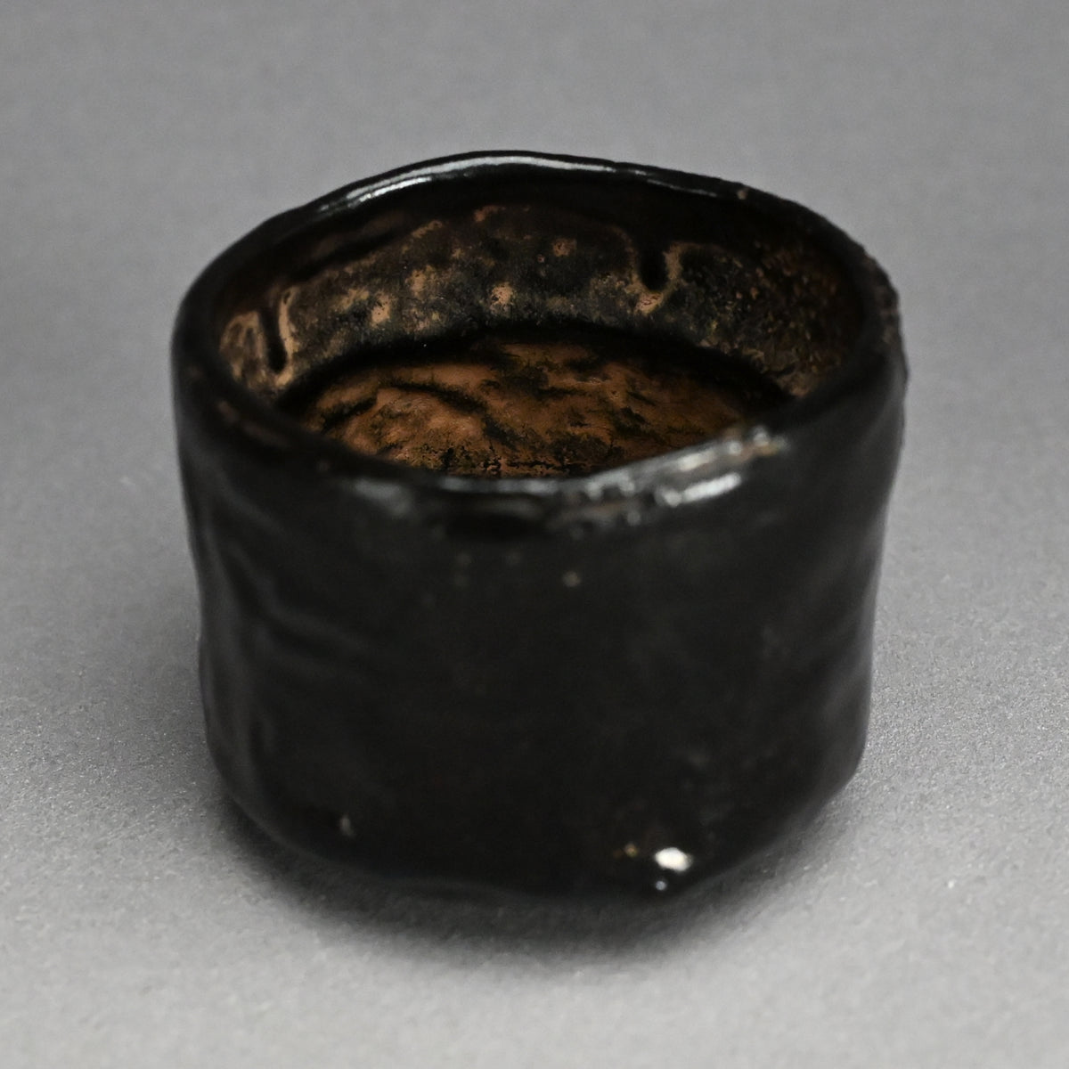 Spectacular Edo p. Oribe Guro Chawan Tea Bowl