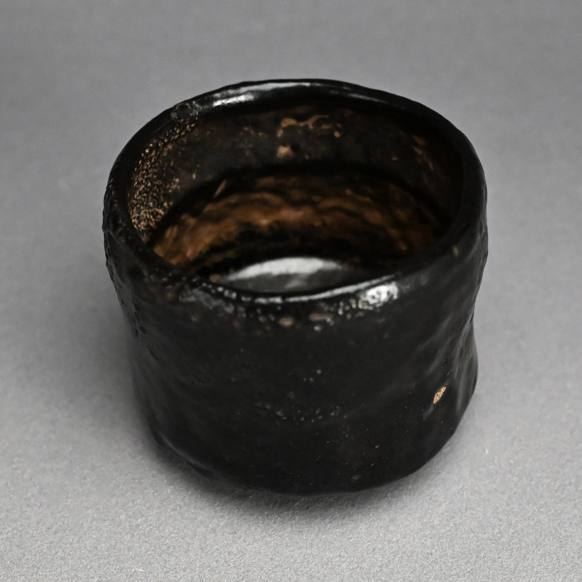 Spectacular Edo p. Oribe Guro Chawan Tea Bowl