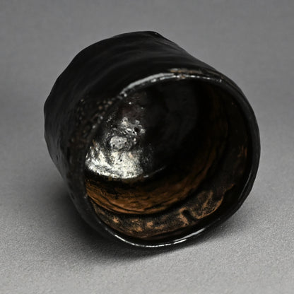 Spectacular Edo p. Oribe Guro Chawan Tea Bowl