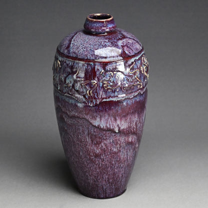 Early 20th Century Japanese Flambe Glazed Vase