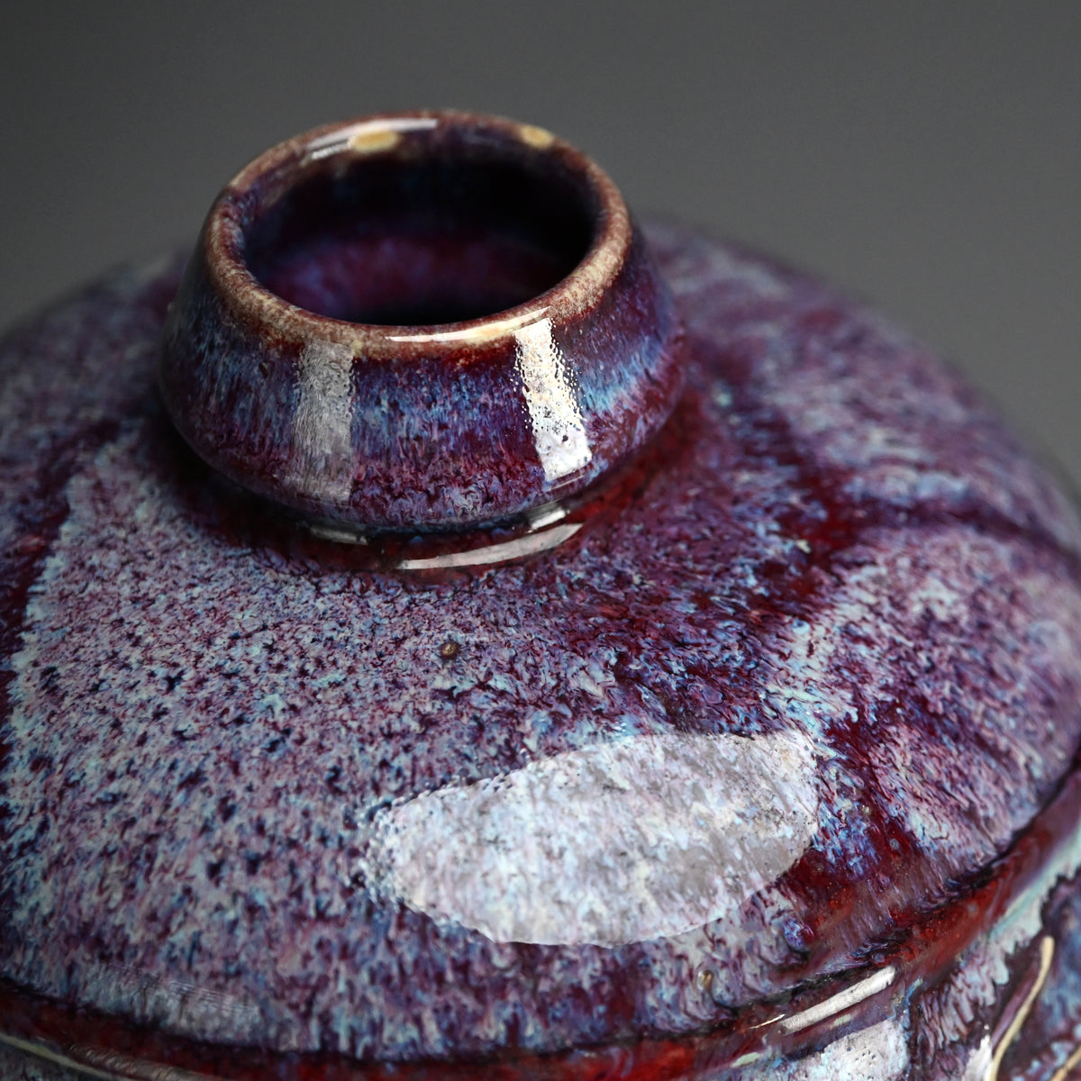 Early 20th Century Japanese Flambe Glazed Vase