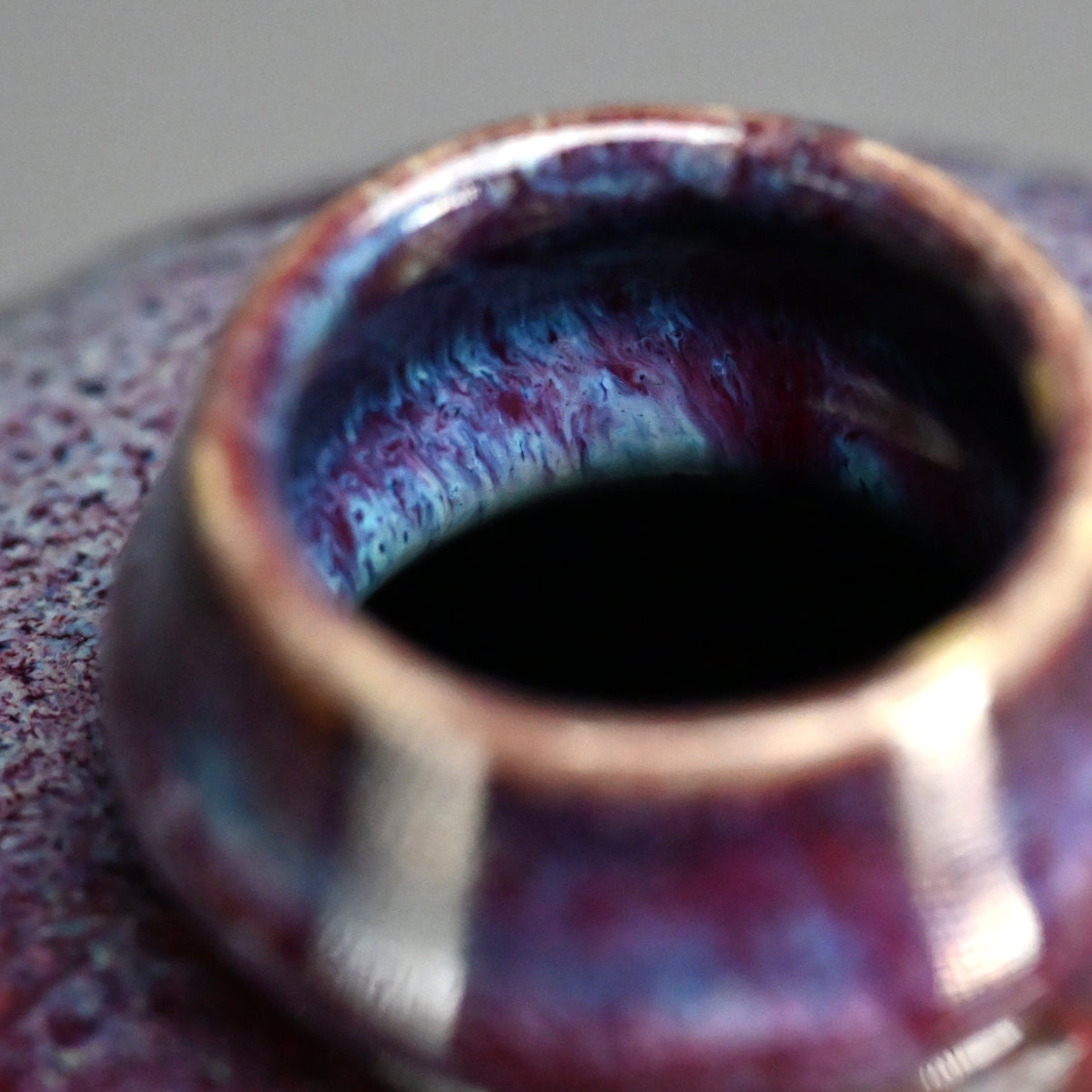Early 20th Century Japanese Flambe Glazed Vase