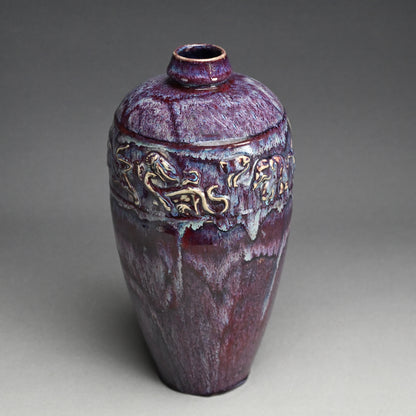 Early 20th Century Japanese Flambe Glazed Vase