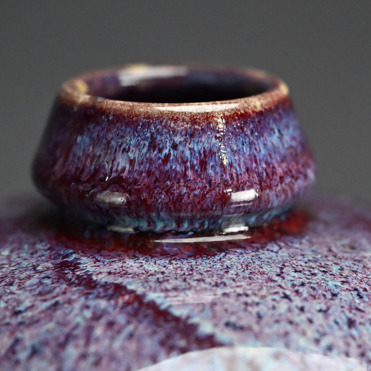 Early 20th Century Japanese Flambe Glazed Vase