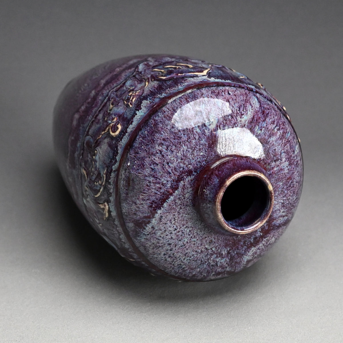 Early 20th Century Japanese Flambe Glazed Vase