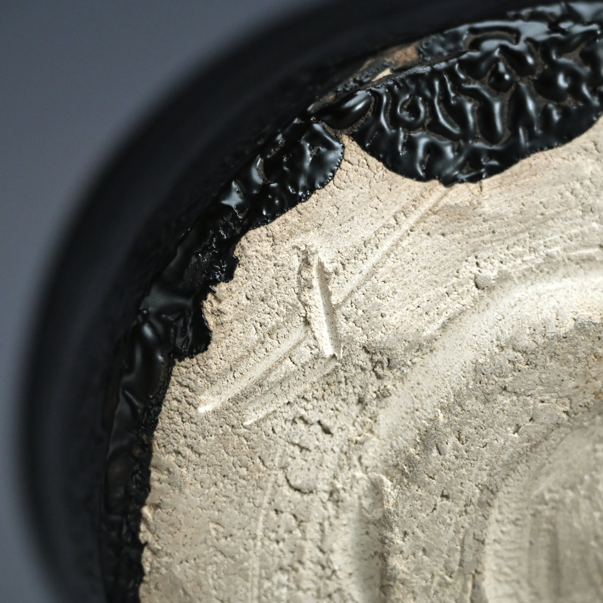 Rare LNT Seto Guro Chawan Tea Bowl ー加藤 卓男 “瀬戸黒茶盌”