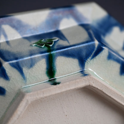 Octagonal Porcelain Dish by LNT ー加藤 卓男 “藍彩貼花文八角鉢”