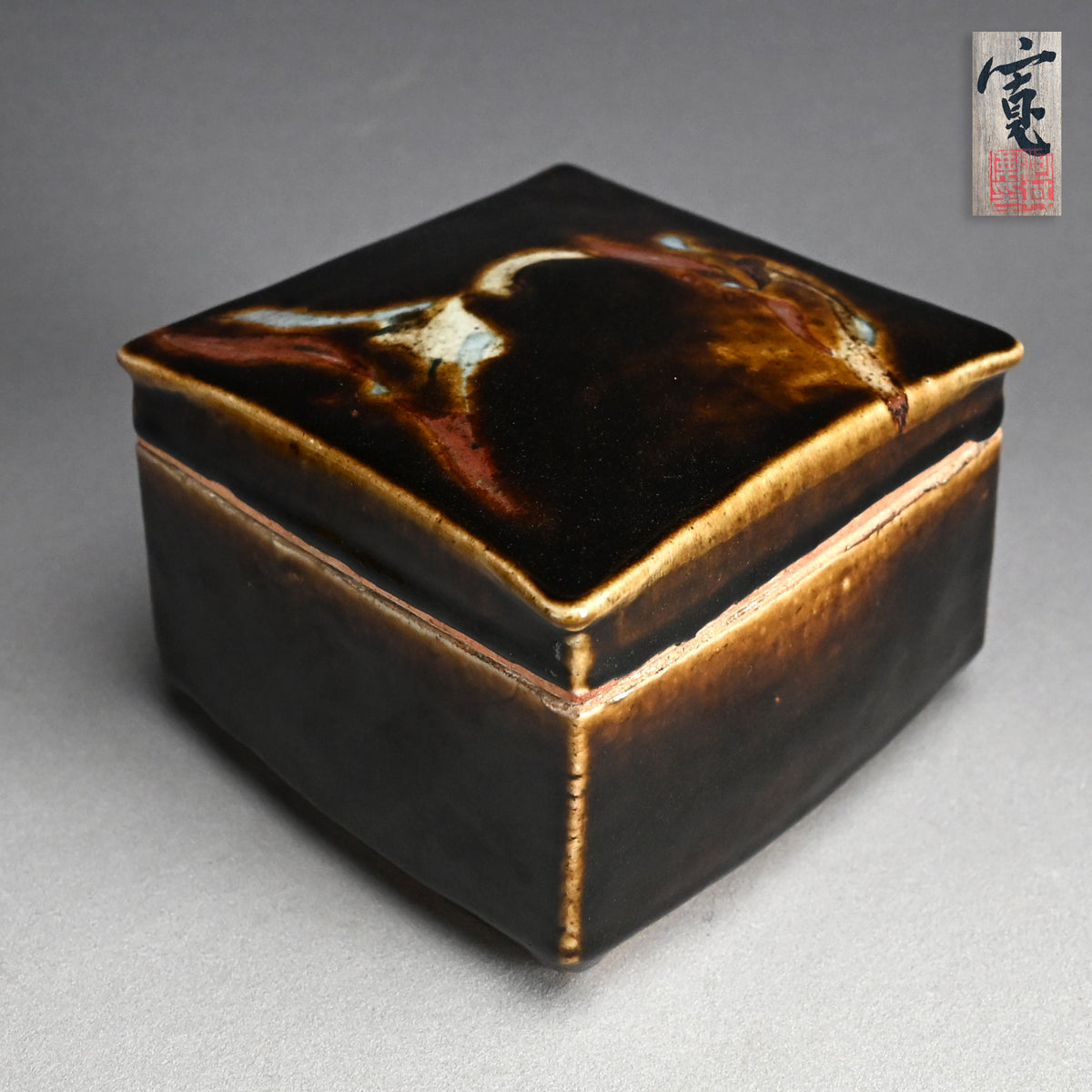 Ceramic Box by Legendary Potter ー河井 寛次郎 “草繪筥”