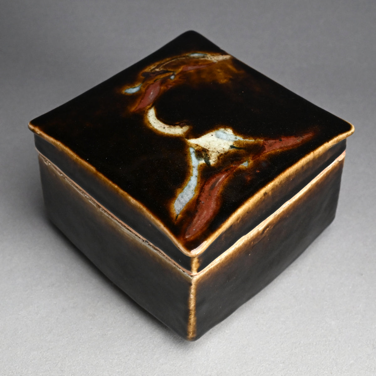 Ceramic Box by Legendary Potter ー河井 寛次郎 “草繪筥”